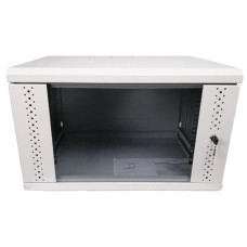 Шкаф коммуникационный EServer 6U 600х350х370 стекло, серый