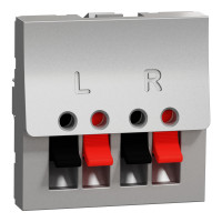 Аудиорозетка (2 модуля) Unica New Schneider Electric алюминий NU348630