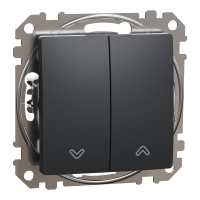 Кнопочный выключатель для жалюзи электронная блокировка 10 АХ Черный Sedna Design SDD114114