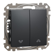 Кнопочный выключатель для жалюзи электронная блокировка 10 АХ Черный Sedna Design SDD114114