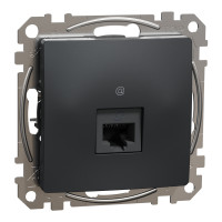 Компьютерная розетка одинарный разъем RJ45 CAT6 UTP Черный Sedna Design Schneider Electric SDD114461