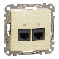 Комп'ютерна розетка подвійна RJ45 5е UTP береза Sedna Design & Elements Schneider Electric SDD180452