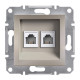 Розетка подвійна телефонна RJ11 Schneider Electric бронза EPH4200169