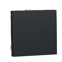 Выключатель 1-клавишный кнопочный (2 модуля) 10А Unica New Schneider Electric антрацит NU320654