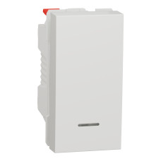 Выключатель 1-клавишный с подсветкой (1 модуль) 10А Unica New Schneider Electric NU310618N