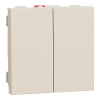 Выключатель 2-клавишный (2 модуля) 10А Unica New Schneider Electric бежевый NU321144