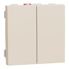 Выключатель 2-клавишный (2 модуля) 10А Unica New Schneider Electric бежевый NU321144