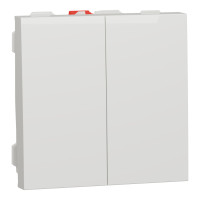 Выключатель 2-клавишный (2 модуля) 10А Unica New Schneider Electric белый NU321118