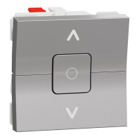 Выключатель для жалюзи 2-клавишный (2 модуля) 6А Unica New Schneider Electric алюминий NU320830