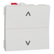 Выключатель для жалюзи 2-клавишный кнопочный (2 модуля) 6А Unica New Schneider Electric белый NU320718