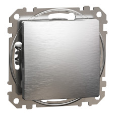 Выключатель одноклавишный матовый кнопочный алюминий Sedna Design & Element SDD170111