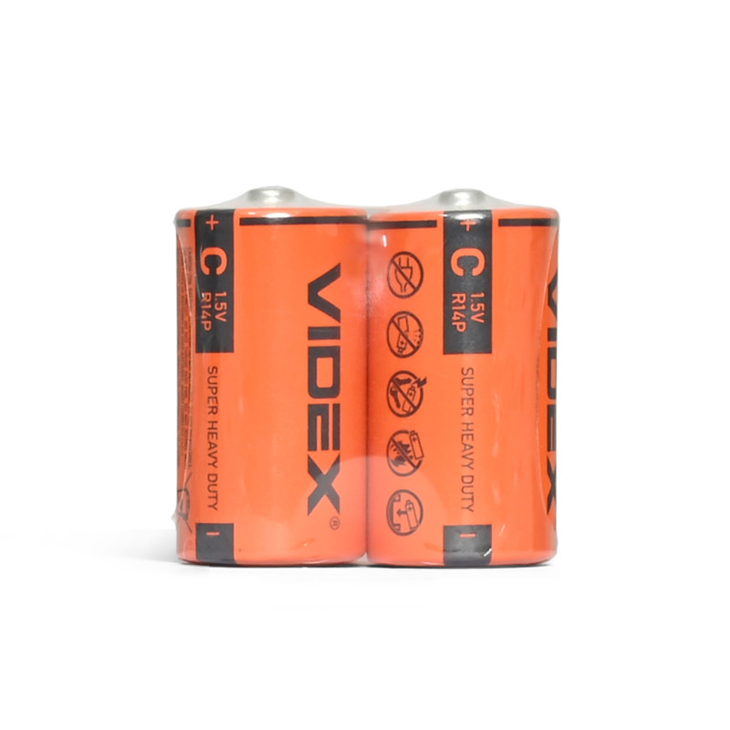 Батарейка солевая VIDEX R14P/C (2шт) (R14P/C2pcsS)