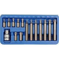 Отверточные насадки VOREL : адаптер квадрат 1/2", "TORX" T20-T55, 30 -75 мм, CrV Набор 15 шт. (66580)