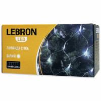 Светодиодная гирлянда LEBRON сетка 1,5х1,5м, 120LED, белая, IP20 15-18-52