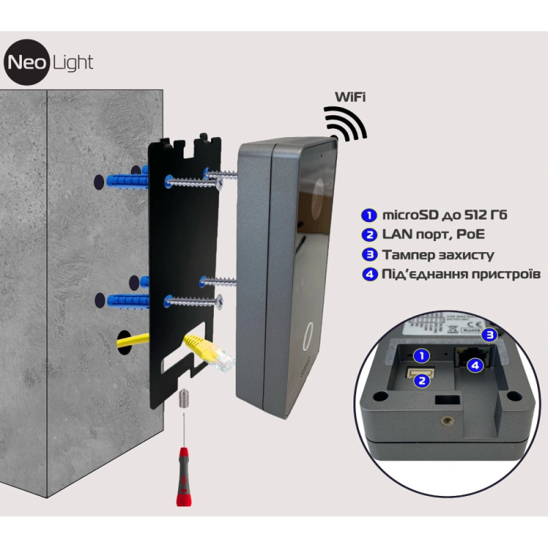 Виклична панель Neolight Optima IPW (Black) 