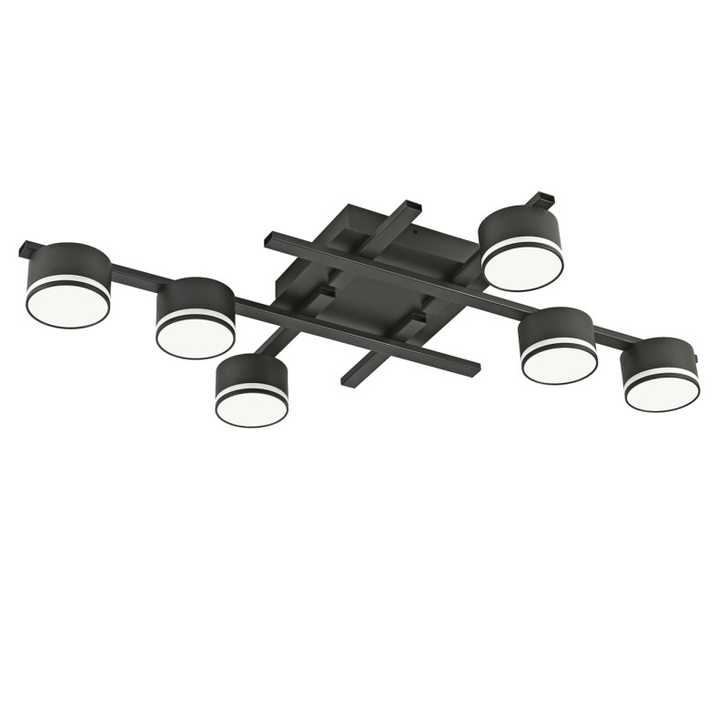 Світильник спот VIDEX під лампу 6xGX53 накладний Чорний (VL-SPF31-6B)