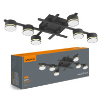 Светильник спот VIDEX под лампу 6xGX53 накладной Черный (VL-SPF31-6B)