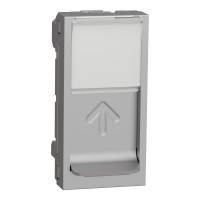 Накладка для розетки RJ45 1 модуль Unica New Schneider Electric алюміній NU941030