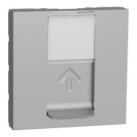 Накладка для розетки RJ45 2 модуля Unica New Schneider Electric алюміній NU941130