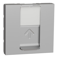 Накладка для розетки RJ45 2 модуля Unica New Schneider Electric алюминий NU941130