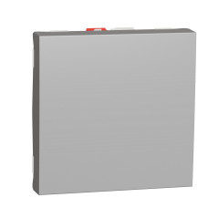 Переключатель 1-клавишный с нейтралью (2 модуля) 10А Unica New Schneider Electric алюминий NU320330