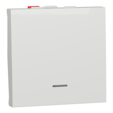 Переключатель 1-клавишный с нейтралью (2 модуля) 10А Unica New Schneider Electric белый NU320318S