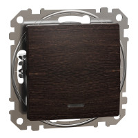 Переключатель одноклавишный с подсветкой венге Sedna Design & Element Schneider Electric SDD181106L