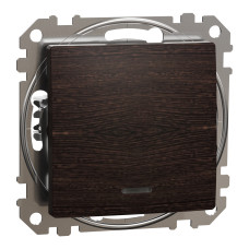Переключатель одноклавишный с подсветкой венге Sedna Design & Element Schneider Electric SDD181106L