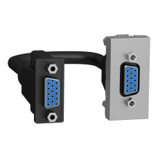 Розетка HD15 female (VGA) 1 модуль Unica New Schneider Electric алюминий NU343230