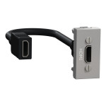 Розетка HDMI (1 модуль) Unica New Schneider Electric алюминий NU343030