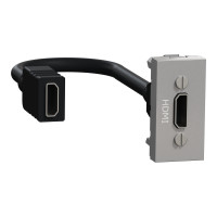 Розетка HDMI (1 модуль) Unica New Schneider Electric алюминий NU343030