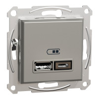 Розетка USB 2.0 5V DC, 2.4 A тип A+C Schneider Electric бронза EPH2700369