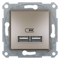 Розетка USB 2.0 port 5V DC, max 2.1 A Schneider Electric бронза EPH2700269