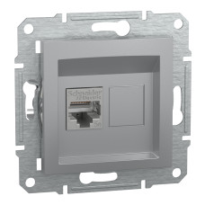 Розетка компьютерная 5e STP Asfora Schneider Electric алюминий EPH5000161