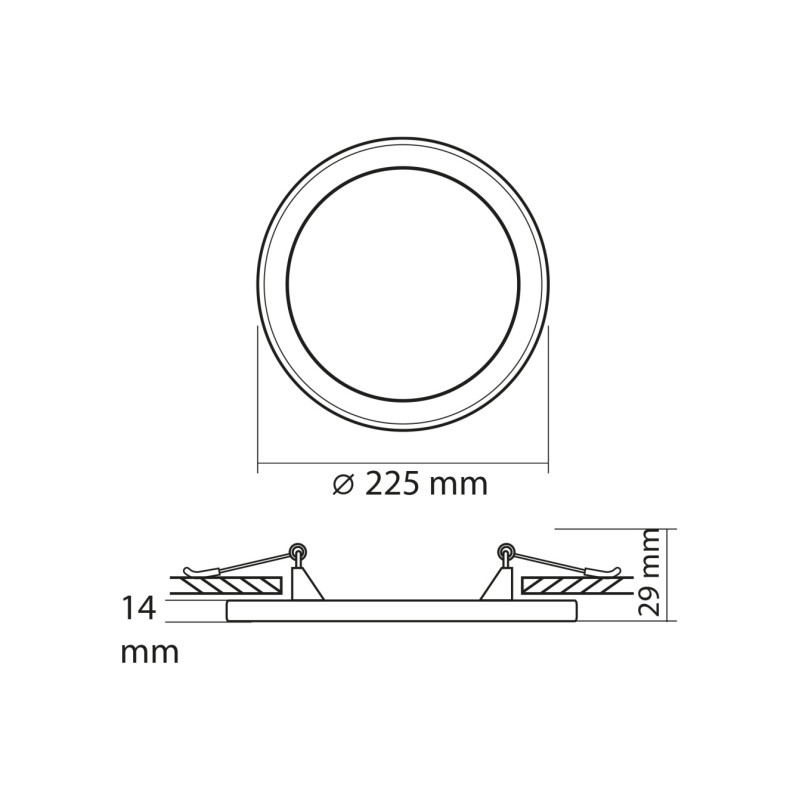 Светодиодный светильник встроенный с декоративной подсветкой VIDEX DL4R 18W+6W 5000K+2700K 220V (VL-DL4R-1852)