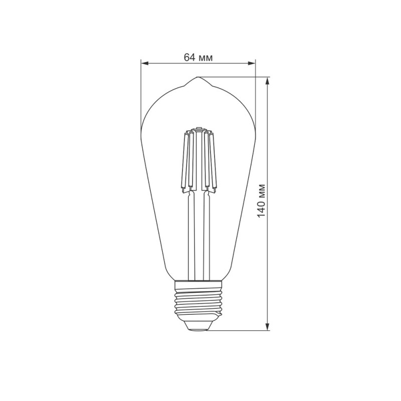 Світлодіодна лампа TITANUM  Filament ST64 6W E27 2200K бронза (TLFST6406272A)