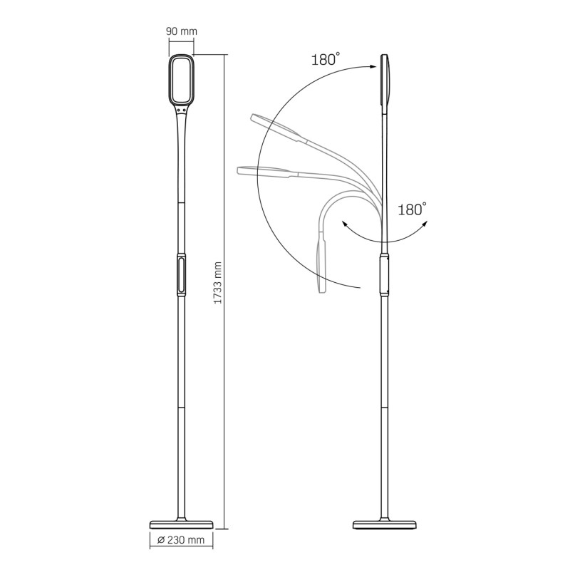 Напольный LED торшер VIDEX  (VL-TF07B ) 14W черный