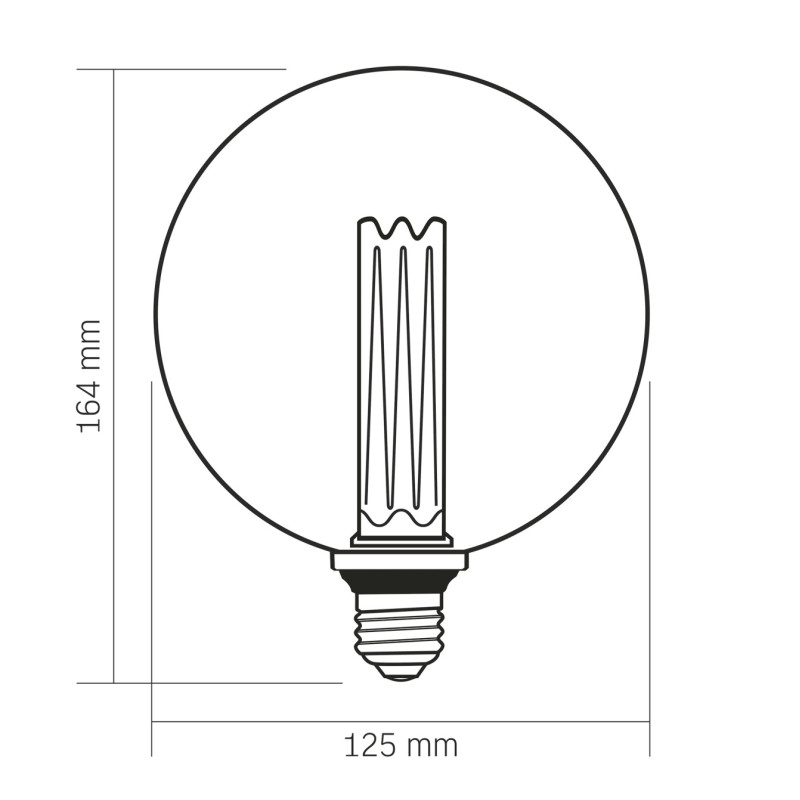 Светодиодная LED лампа VIDEX Filament VL-DI-G125FC1979S 4W E27 1800K Smoke