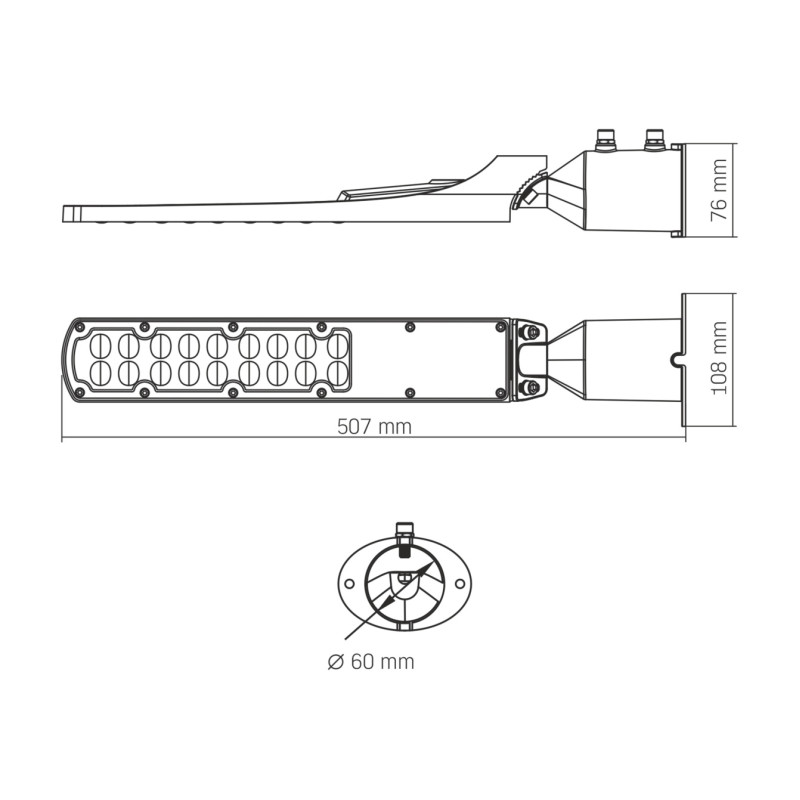 Светильник консольный LED уличный VIDEX IP65 SLE18 50W 5000Lm 5000K 220V (VL-SLE18-0505)