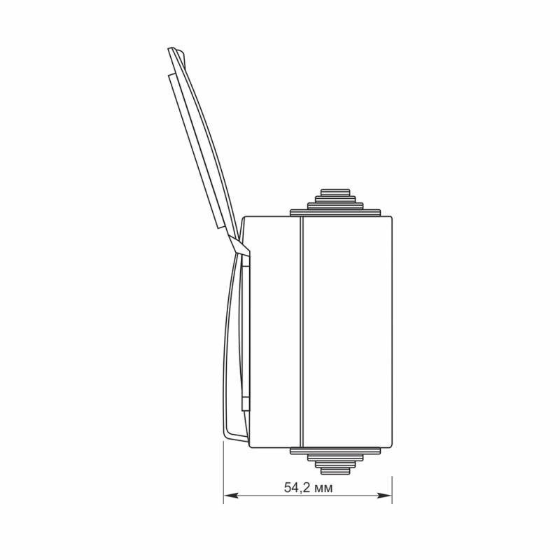 Вимикач двохклавішний і розетка одинарна з/з VIDEX BINERA IP65 (VF-BNW32-G)