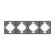 Рамка сірий графіт на 4 місця горизонтальна VIDEX NOTA (VF-NT-FR4H-GR)