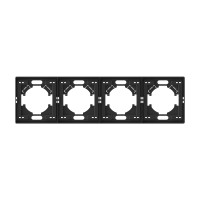 Рамка угольно-черная на 4 места горизонтальная VIDEX NOTA (VF-NT-FR4H-BL)