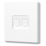 Розетка CAT6e подвійна комп'ютерна біла матова VIDEX NOTA (VF-NT-SK2PC6-WH)