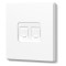 Розетка CAT6e подвійна комп'ютерна біла матова VIDEX NOTA (VF-NT-SK2PC6-WH)