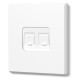 Розетка CAT6e подвійна комп'ютерна біла матова VIDEX NOTA (VF-NT-SK2PC6-WH)