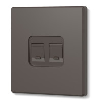 Розетка CAT6e двойная компьютерная мокко VIDEX NOTA (VF-NT-SK2PC6-BR)