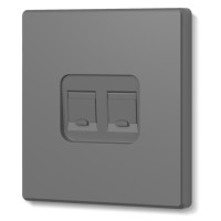 Розетка CAT6e двойная компьютерная серый графит VIDEX NOTA (VF-NT-SK2PC6-GR)