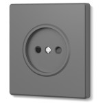 Розетка одинарна без заземлення сірий графіт VIDEX NOTA (VF-NT-SK1-GR)
