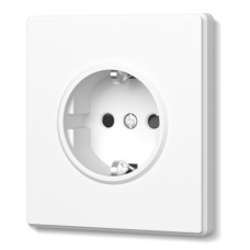 Розетка одинарная с заземлением белая матовая VIDEX NOTA (VF-NT-SK1G-WH)