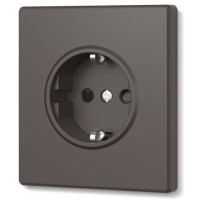 Розетка одинарная с заземлением мокко VIDEX NOTA (VF-NT-SK1G-BR)